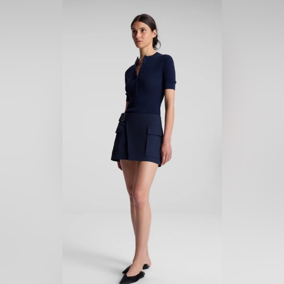 NWT A.L.C. ALC Fisher Fine Cotton Knit Top Navy Sz Small Large $295‎ - Picture 4 of 9